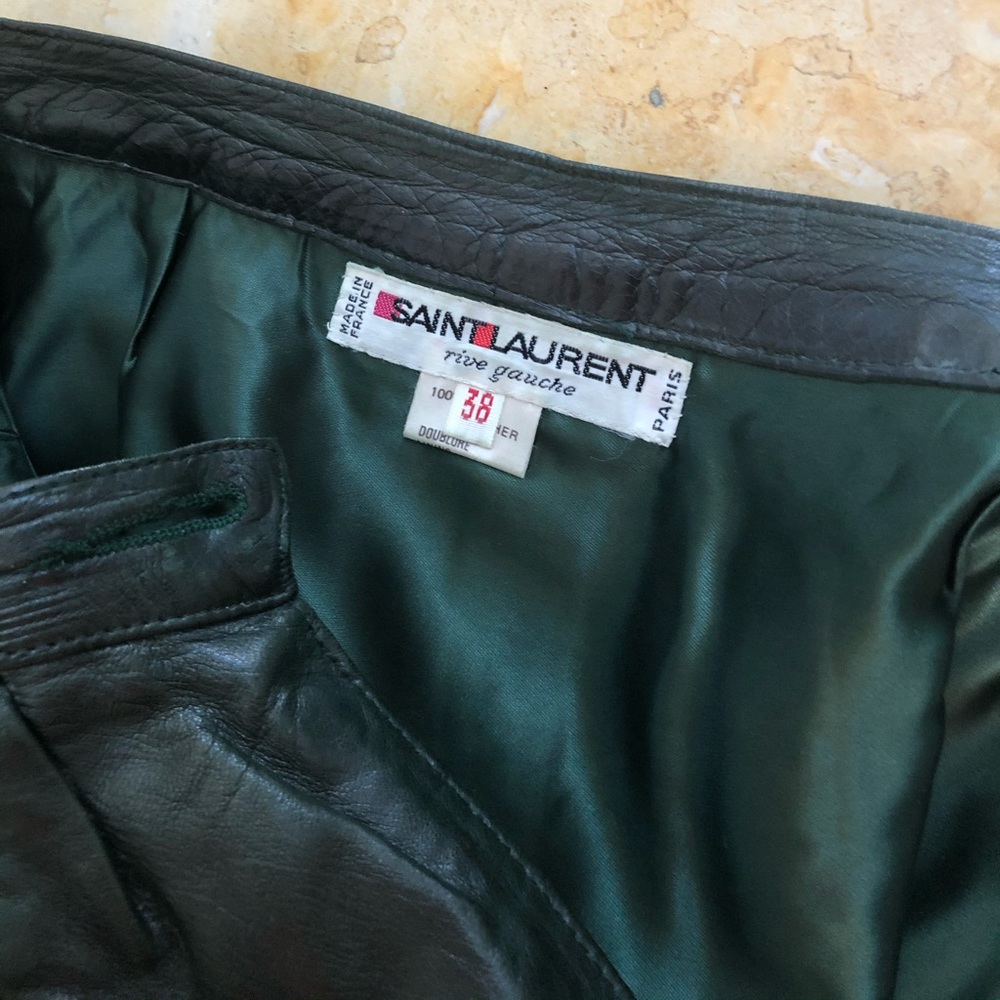 Vintage Yves Saint Laurent Calfskin Leather Skirt